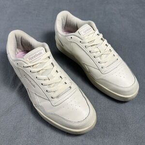 Reebok Court Advance Women's Size 9 Cream Purple Leather Sneakers Casual Shoes
